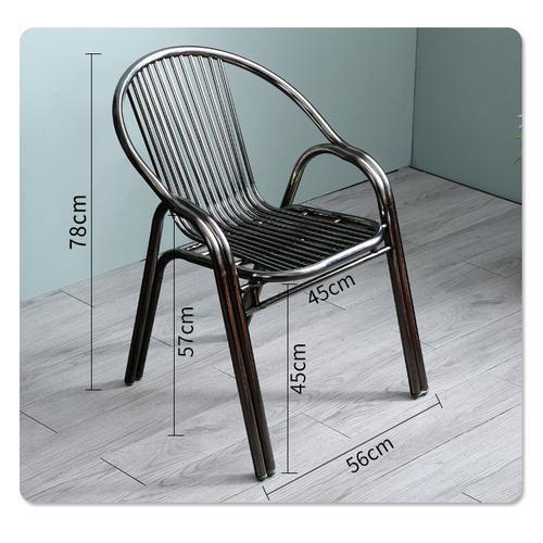 silla de acero inoxidable gruesa silla de respaldo casera reposabrazos individuales asiento de ocio asiento al aire libre silla de comedor taburete