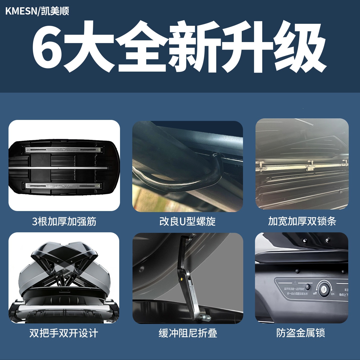 Suitable for roof luggage boxes, universal for SUVs, large-capacity travel box, recessed car roof box
