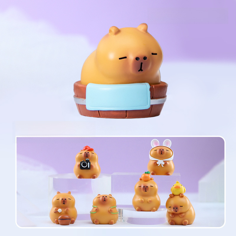 Simple Capybara Capibala Lucky Blind Box Hand-held Children's Toys Gift Desktop Decorations Wholesale