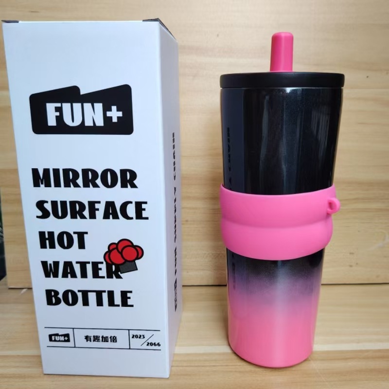 Nueva taza de paja de alto valor facial con cuerda 316 taza de aislamiento térmico de acero inoxidable taza de hielo portátil de gran capacidad