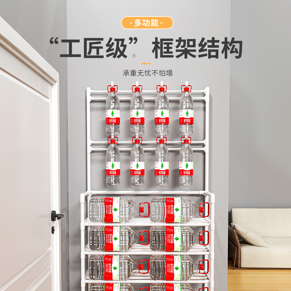 Multi-funcional zapatos y sombreros Integrado Rack simple puerta hogar zapatos rack de almacenamiento multi-capa a prueba de polvo dormitorio zapato gabinete perchero