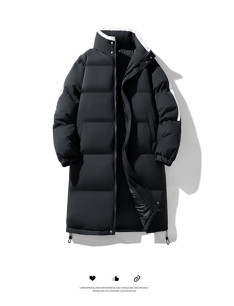 Winter Padded Longline Down Jacket For Men And Women Windproof_voghion.com