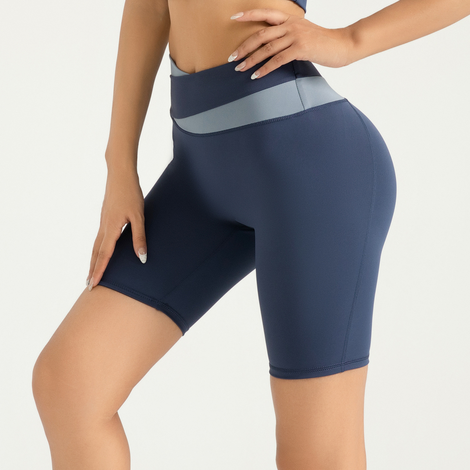 Zona transfronteriza pantalones cortos deportivos casuales a juego de color de verano pantalones cortos de fitness pantalones cortos de yoga desnudos de alta elasticidad mujeres