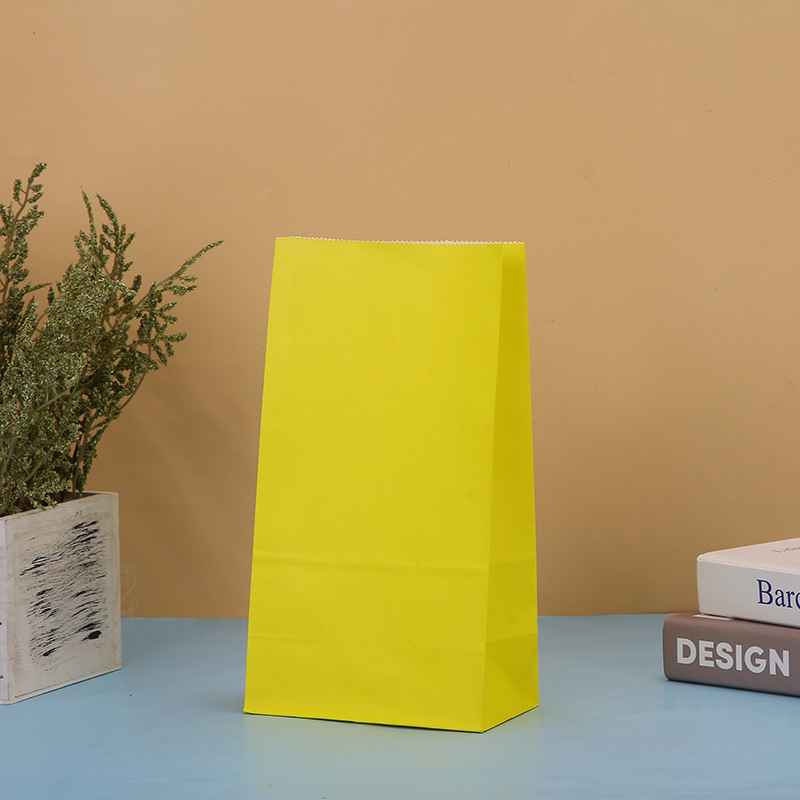 Bolsas de papel Kraft de color sólido para alimentos, dulces, fiestas de cumpleaños, regalos, diseño creativo de boutique