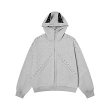 美式复古珍珠设计感连帽卫衣男女款外套秋季新款运动服休闲上衣潮