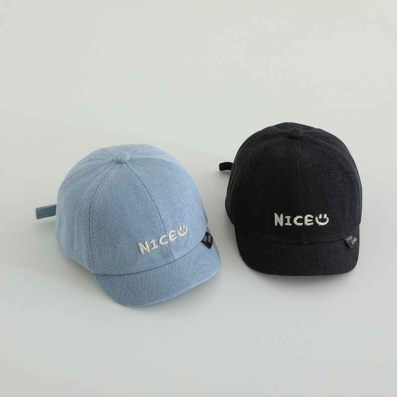 Primavera y otoño bonitos gorros de lengua de superposición gorras de béisbol de moda para niños y niñas, gorras de béisbol de mes pequeño