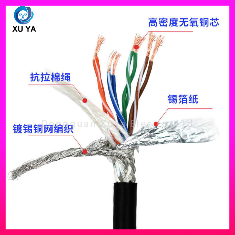 Industrial network cable CAT6A, super category five, super category six, Profinet, double-shielded, 8-core servo network cable, highly flexible and resistant to bending Industrial network cable CAT6A, super category five, super category six, Profinet, double-shielded, 8-core servo network cable, highly flexible and resistant to bending