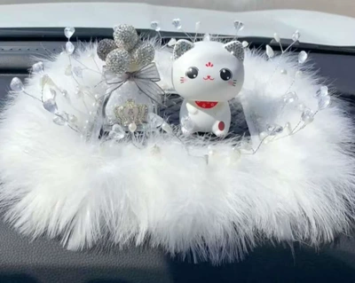 Car Interior Decoration Gift Short Car ornaments - 57-diamond-ball-bottle-open-eyed-cat-anti-slip-mat