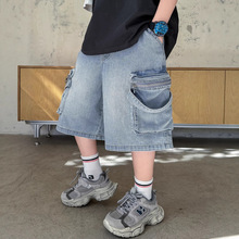 男童牛仔裤短裤夏款2025新款中大儿童夏装裤子男孩夏季五分中裤潮