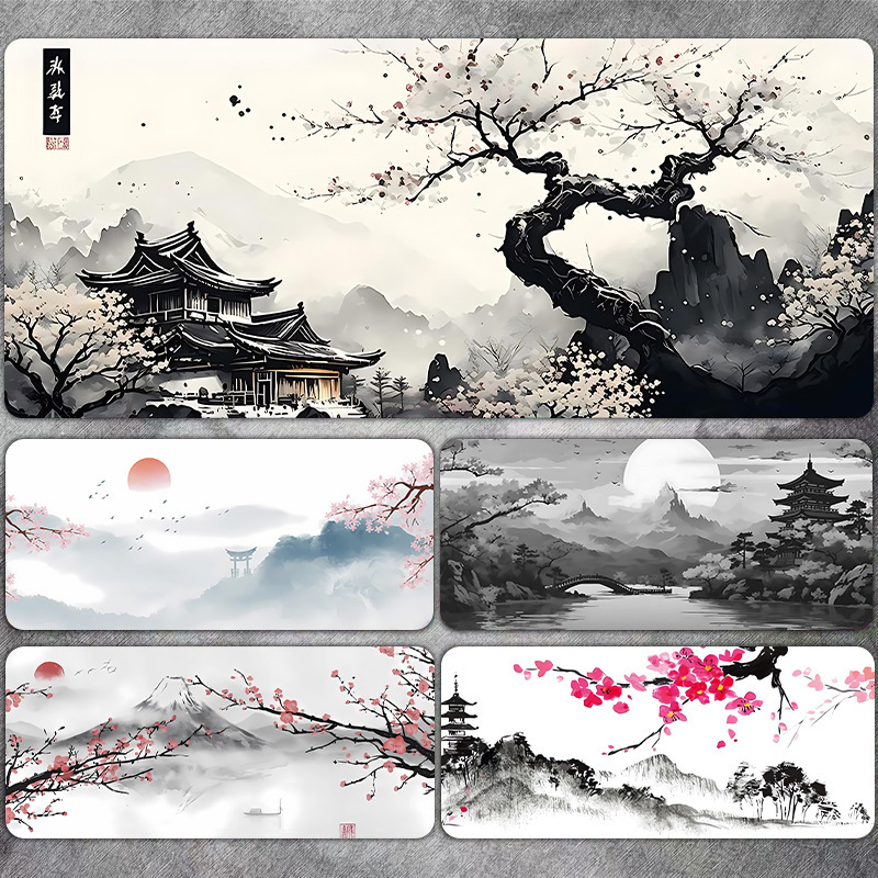 Cross-Border Exclusive Supply of Popular Landscape Paintings, Chinese-Style Computer Desk Gaming Keyboard, Extra-Large Stain-Resistant Desktop Mouse Pad Cross-Border Exclusive Supply of Popular Landscape Paintings, Chinese-Style Computer Desk Gaming Keyboard, Extra-Large Stain-Resistant Desktop Mouse Pad
