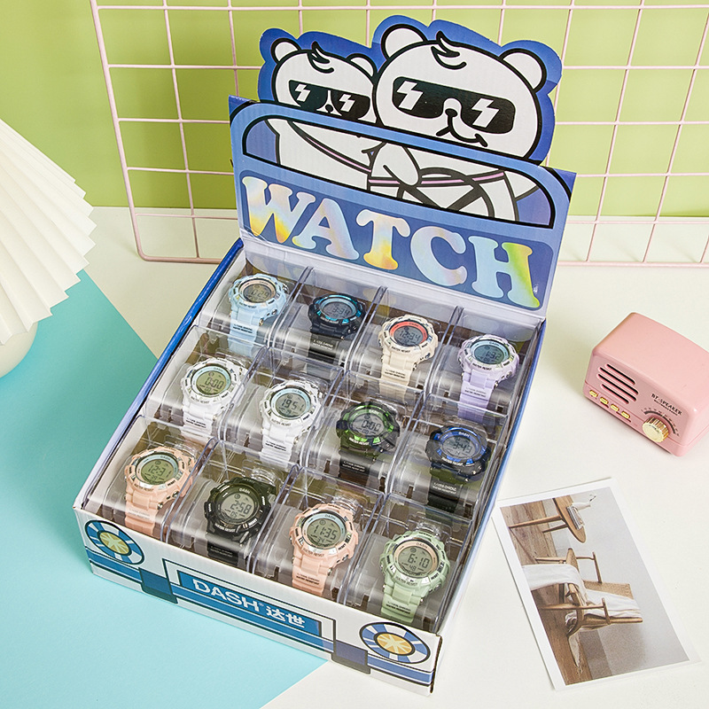 Dashi serie caja electrónica reloj popular luminoso impermeable reloj para estudiantes hombres y mujeres simple reloj deportivo