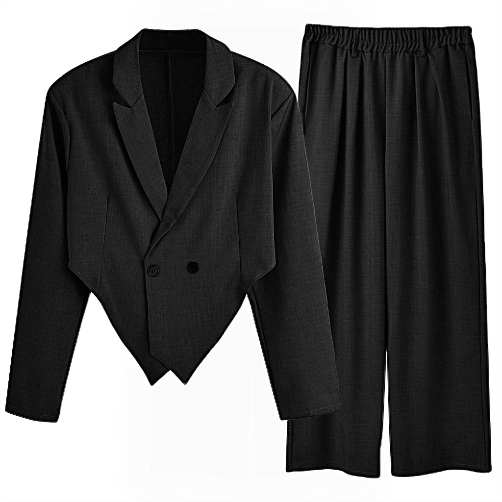 Otoño de los Hombres Nuevo suelta manga larga novedad pequeño traje Pantalones rectos conjunto de dos piezas traje casual de comercio exterior de los hombres