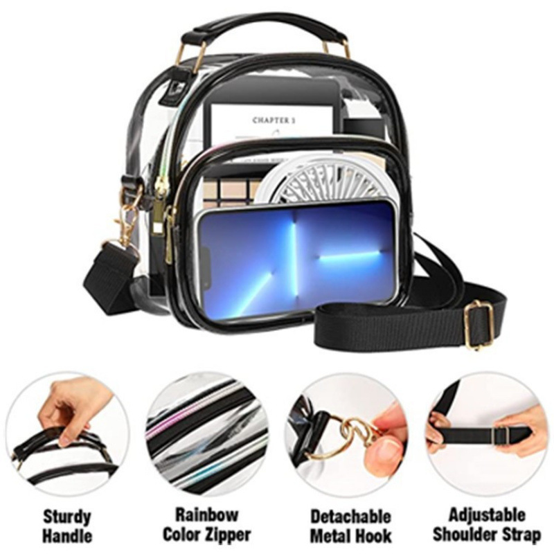 En stock, Amazon nueva bolsa de hombro transparente de mujer, TPU verde, bolsa de hombro sin olor.