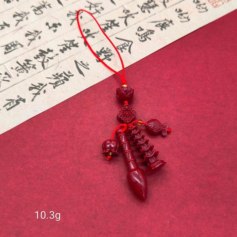 高含量朱砂紫金砂平安扣福袋招财猫莲花佛公手机链钥匙扣批发|undefined