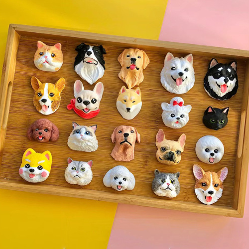 Multi-purpose dog head silicone molds, lollipop chocolate cat head pet Shih Tzu Corgi bulldog aroma plaster
