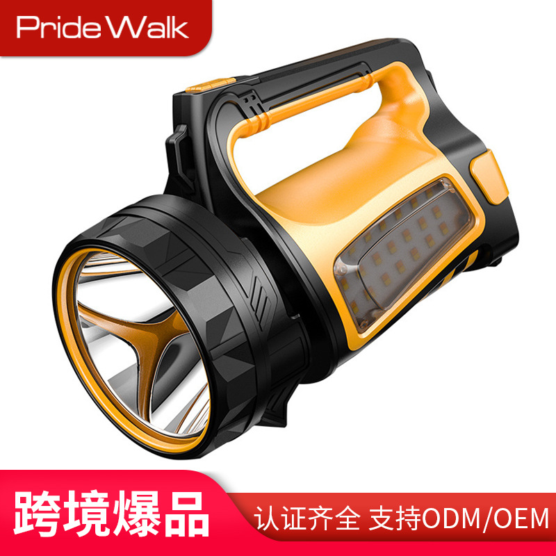 긴 배터리 수명, 고출력, 강한 빛, 야외 충전식, 매우 밝은 장거리 가정용 휴대용 탐조등 도매