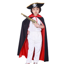 万圣节儿童服装男童海盗披风女宝宝黑斗篷幼儿园表演装扮衣服道具