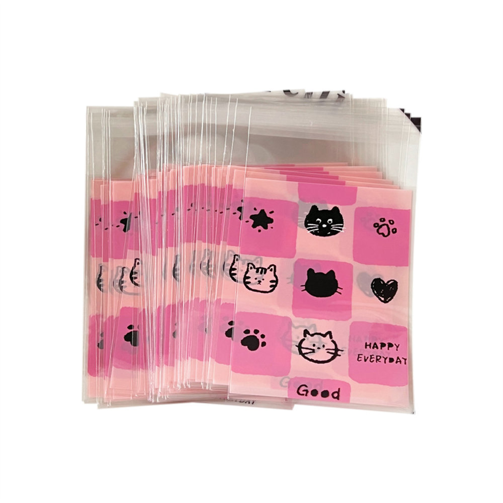 Ins lindo gato bolsa autoadhesiva bolsa de regalo de alto valor bolsa de almacenamiento de tarjeta pequeña bolsa de etiqueta de cuenta bolsa de embalaje de caramelo