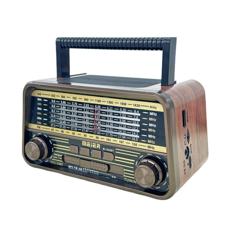 Nuevo retro multifunción tarjeta de audio Bluetooth portátil multibanda radio de madera retro M - 1939 BT