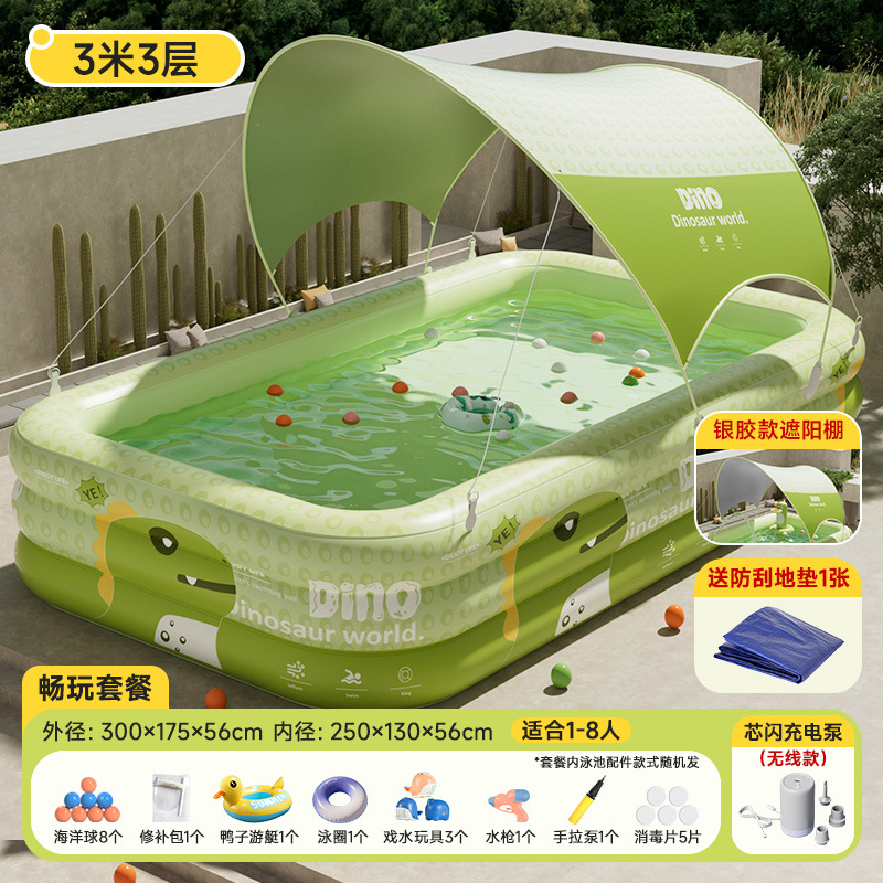 3m 3-layer dragon cub green + silver glue tarpaulin + pole + wireless core flash…