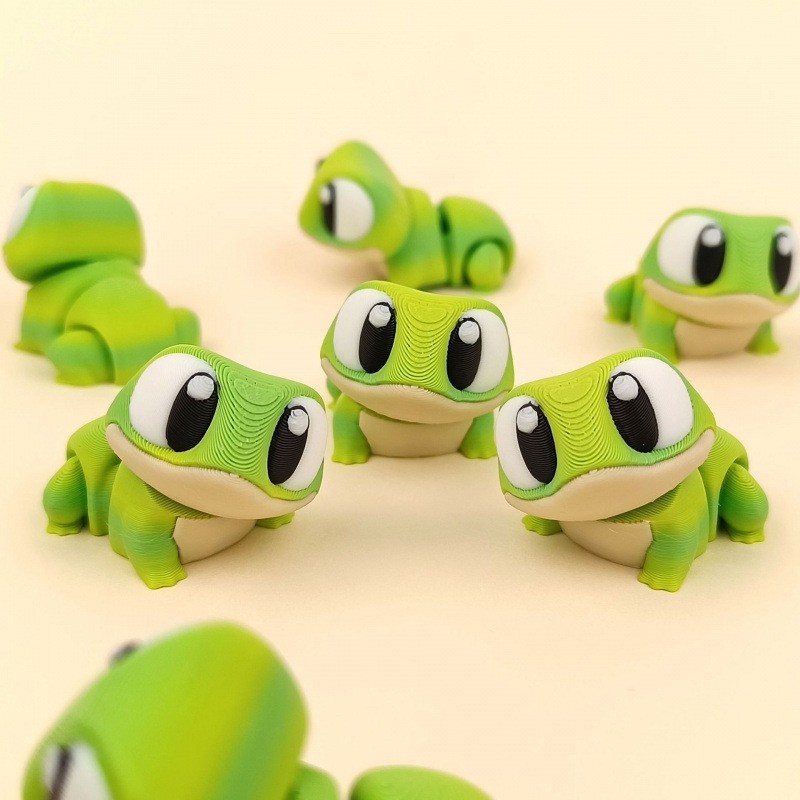 Cross-Border Popular 3D Printed Big-Eyed Frog with Movable Joints, Pet Model Toy, Realistic Pet Model