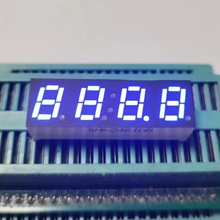 Factory Direct Supply 0.68inch Digits LED Digital Tube 4 Digits High Bright Blue Light Double Row Feet 9MM High Cover Digital Tube