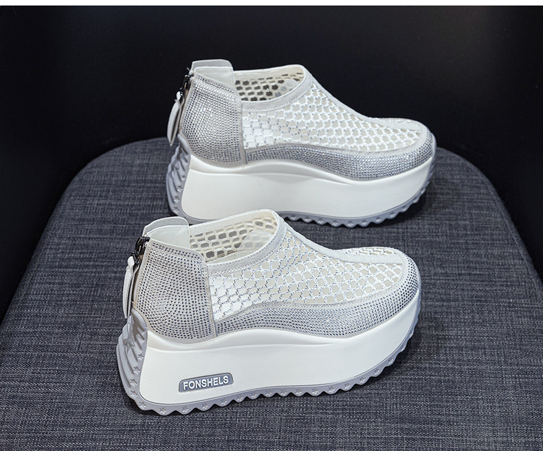 Giày sneaker nữ chunky đế dày mũi tròn lưới thoáng khí phong cách thể thao — M2839 màu xanh, M 2839m màu, M2839 màu đen, M2839 màu tím chi tiết 15