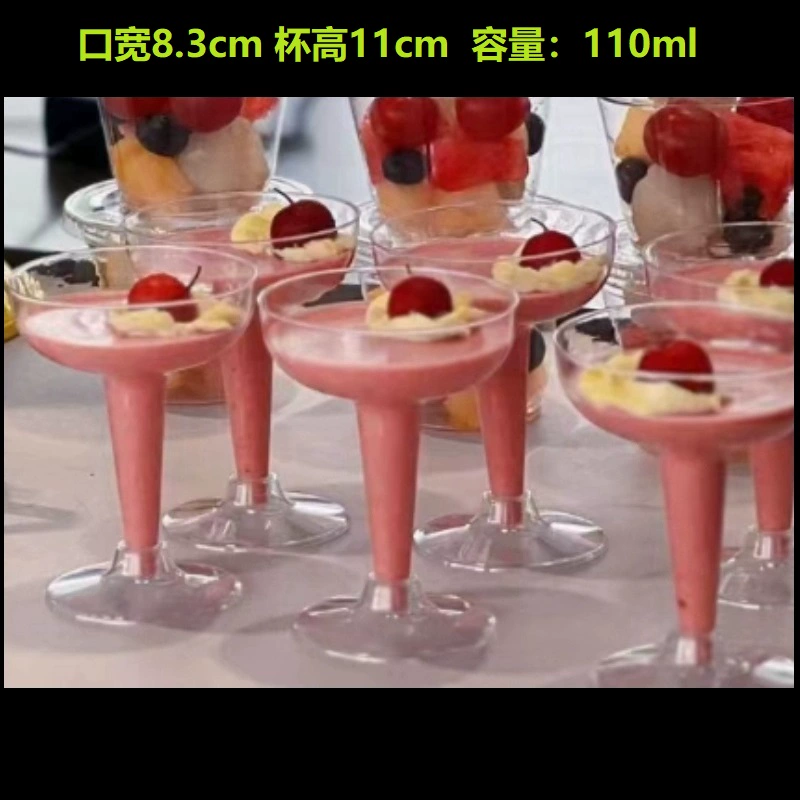 Disposable wineglass, champagne glass, transparent plastic mousse