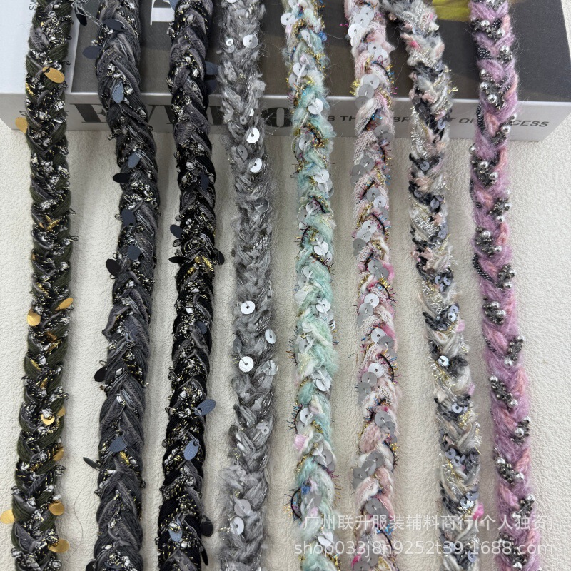 Versatile Style Chanel-Inspired Sequin Korean-Style Beaded DIY Lace Trim Accessories for Jackets, Edge Trimming, Curtains, and Home Textile Decoration Versatile Style Chanel-Inspired Sequin Korean-Style Beaded DIY Lace Trim Accessories for Jackets, Edge Trimming, Curtains, and Home Textile Decoration