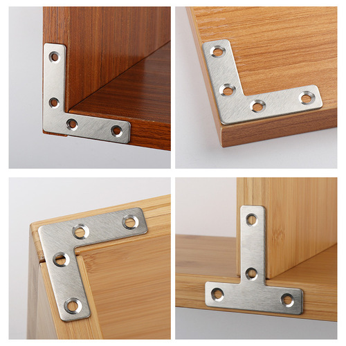 Jinnat stainless steel T-shaped flat corner code plate connector fixed bracket 90-degree L-shaped flat table and chair corner code