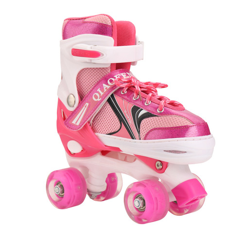 New PVC Children's Roller Skates Outdoor Wheels Walk Shoes Inline Skates Dual-Queue Four-Wheel Single Skating Shoes Wholesale