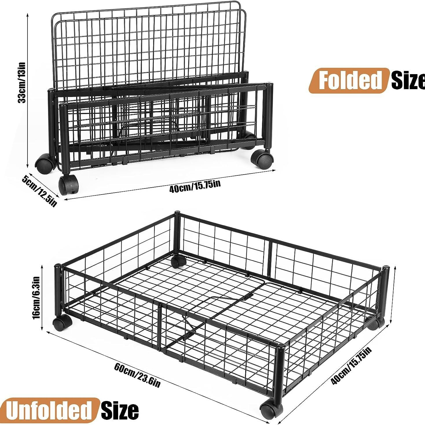 Transfronteriza cama de hierro dormitorio estante de almacenamiento móvil plegable rack de almacenamiento con ruedas ropa y zapatos rack de almacenamiento