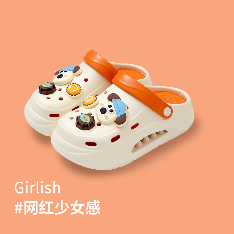 Zapatos con agujeros EVA para mujer, uso externo de verano, aumento de la sensación de pisar mierda, suela gruesa, rojo de moda antideslizante de 5cm, zapatos de playa lindos