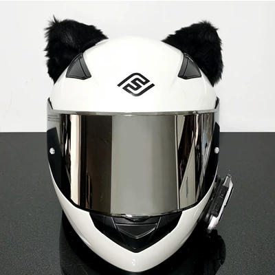 Helmet Cat Earphones Car Ski Motosiklet dəbilqələri - one-size-fits-all-a-pair-of-black-three-dimensional-cat-ears-metal-support-included
