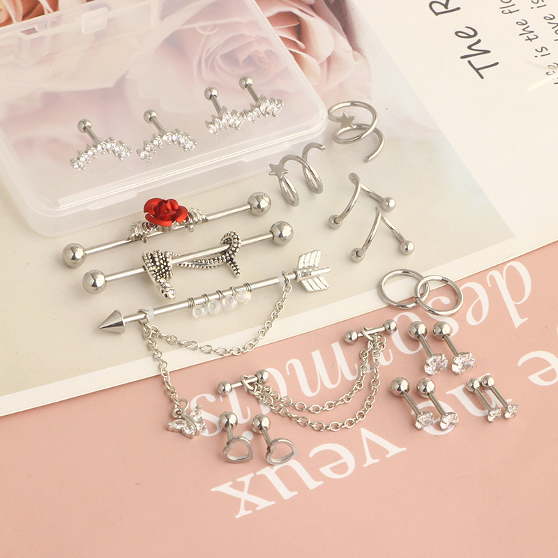 Labret piercing jewelry detail image