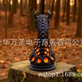 跨境龙首造型镂空发光摆件 暗黑奇幻风装饰