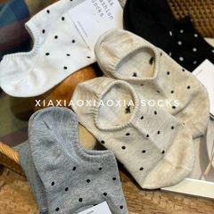 日系可愛ins潮流百搭簡約小波點襪子夏季薄款女淺口隱形船襪短襪