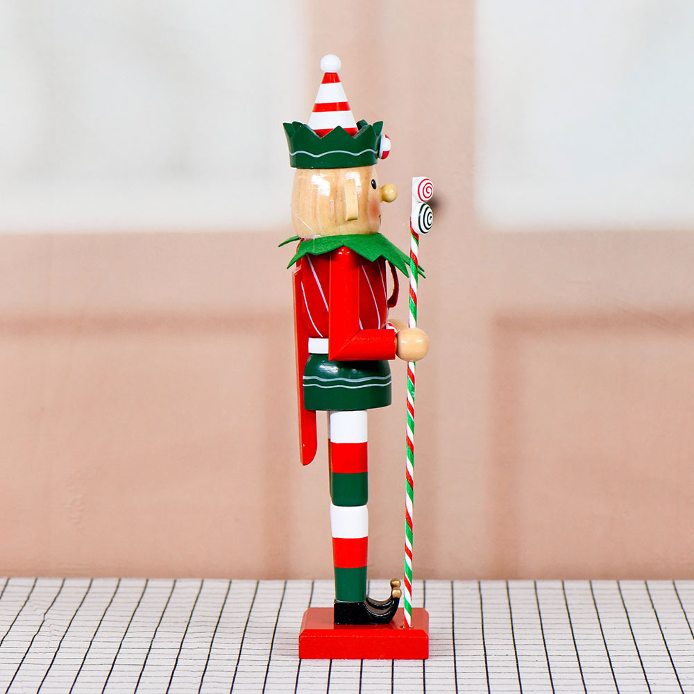 Nuevo producto 38cm hombre de nuez de madera 15in inventario creativo de Navidad dulces payaso hombre de marionetas de color