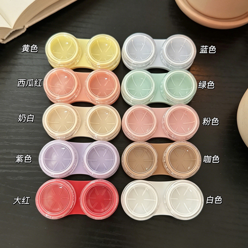 Contact lens box companion care box beauty pupil box single pair companion box color bottom transparent cover double box