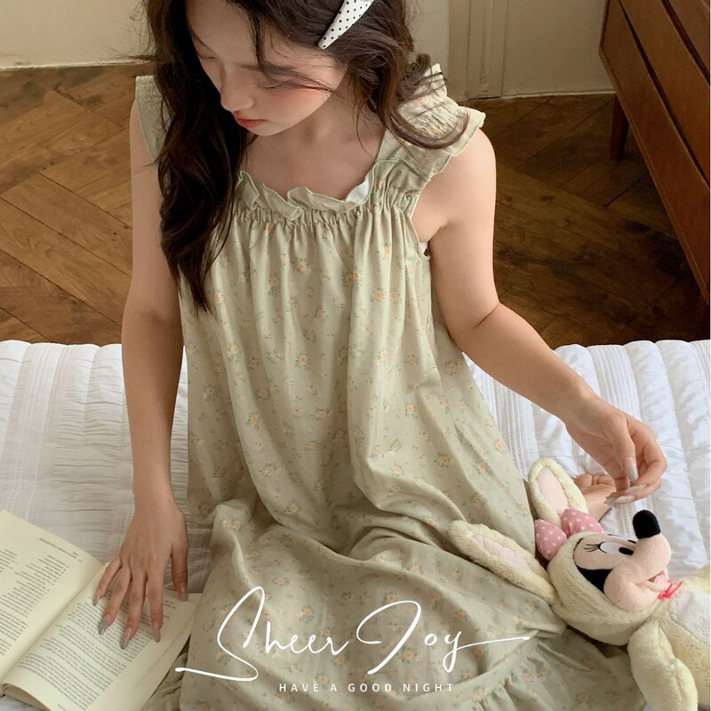 New Pure Cotton Soft and Comfortable Women's Skirt Home Wear Dense Suspender Skirt Milk Bunny