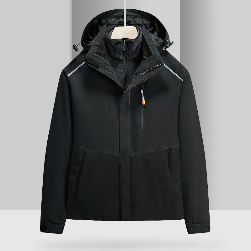 Grupo chaqueta overoles Otoño e Invierno tres en uno abrigo ropa de trabajo hombres y mujeres tops desmontaje forro polar al por mayor