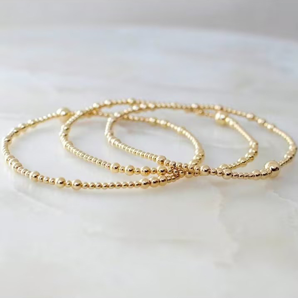 Cross-Border New Product, Fashionable and Exquisite Bohemian Style Handmade Beaded Bracelet Three-Piece Set, Stackable Elegant Hand Jewelry for Women