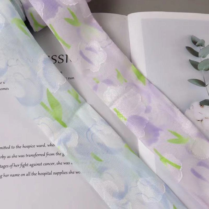Hot sale 5cm tulip cloth tube printing with woven label flower shoes…