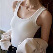 吊带背心女夏季2024新款螺纹西装内搭外穿美式时尚白色无袖上衣女