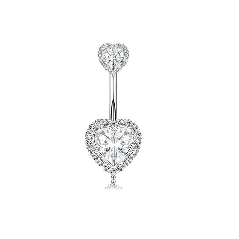 Set, physiological belly button piercing stainless steel with zircon, Amazon, (Physicals)