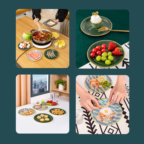 Biodegradable party plate household disposable paper plate cake candy snack plate hotel restaurant serving plate spit bone plate