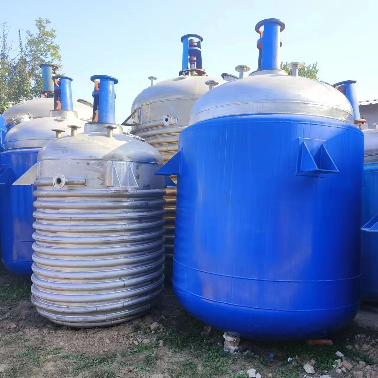 二手5000L搪瓷反应釜内外盘管304不锈钢反应釜316L钛合金反应釜