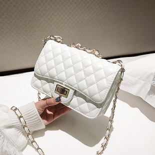 Bag strap with diamond pattern one shoulder, small bag, Korean style, Chanel style, chain bag