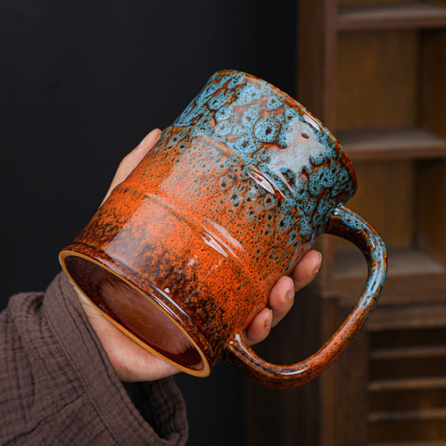 Cross-border hot selling kiln oil barrel cup large capacity ceramic mug creative coffee cup personal water cup small wholesale