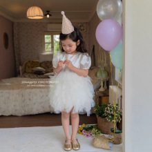 速卖通 花童公主裙宝宝公主裙女童白色网纱礼服礼裙气质蓬蓬裙